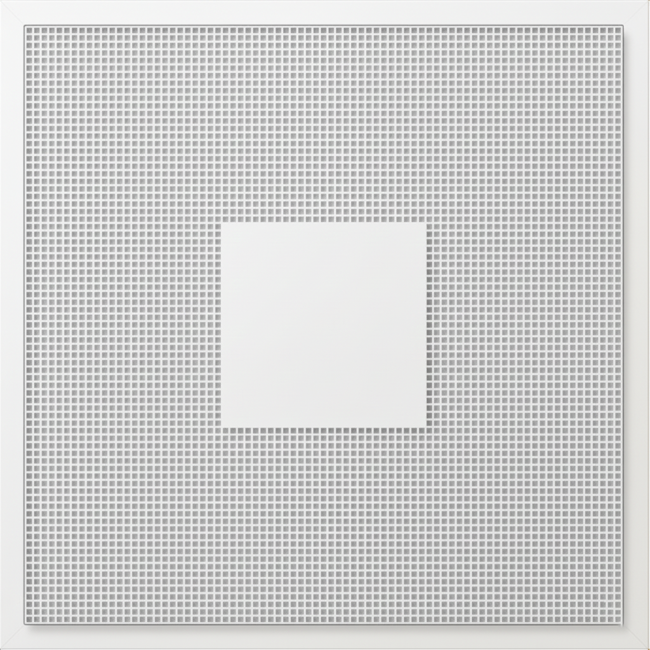 Diffusore a soffitto perforato per mandata e scarico 595x595 mm - 250 mm - RAL 9016