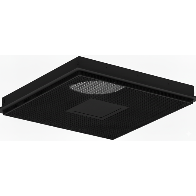 Diffusore a soffitto forato per mandata e scarico 595x595 mm - 200 mm - RAL 9005