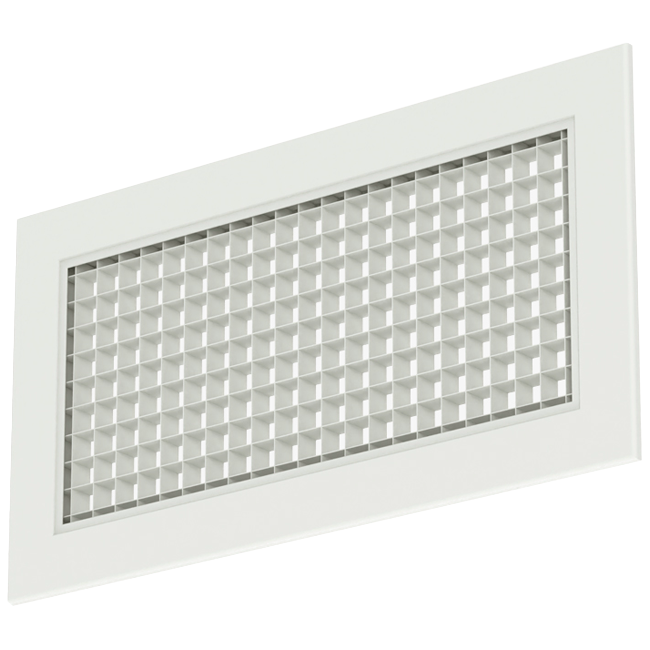 Griglia a parete in alluminio con griglia fissa - con molle di frizione - 200x100 mm - RAL 9010