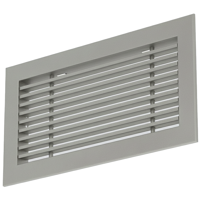 Griglia a barre in alluminio - con molle di frizione - 400x150 mm - Alluminio anodizzato