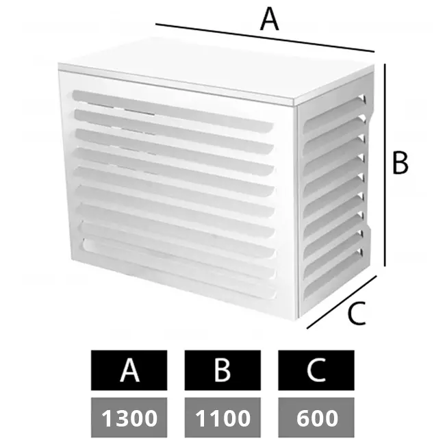 grande condizionatore d'aria e involucro della pompa di calore RAL9010 Bianco
