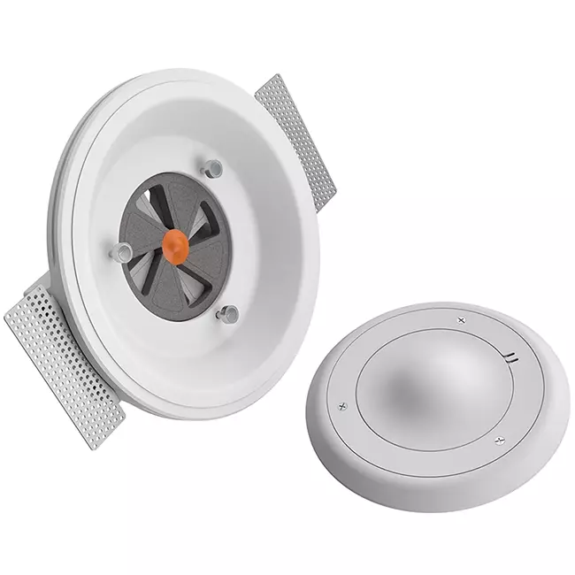Valvola di ventilazione Ergovent senza cornice rotonda 125 mm - con effetto coanda