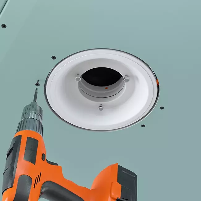 Valvola di ventilazione Ergovent senza cornice rotonda 125 mm - con effetto coanda
