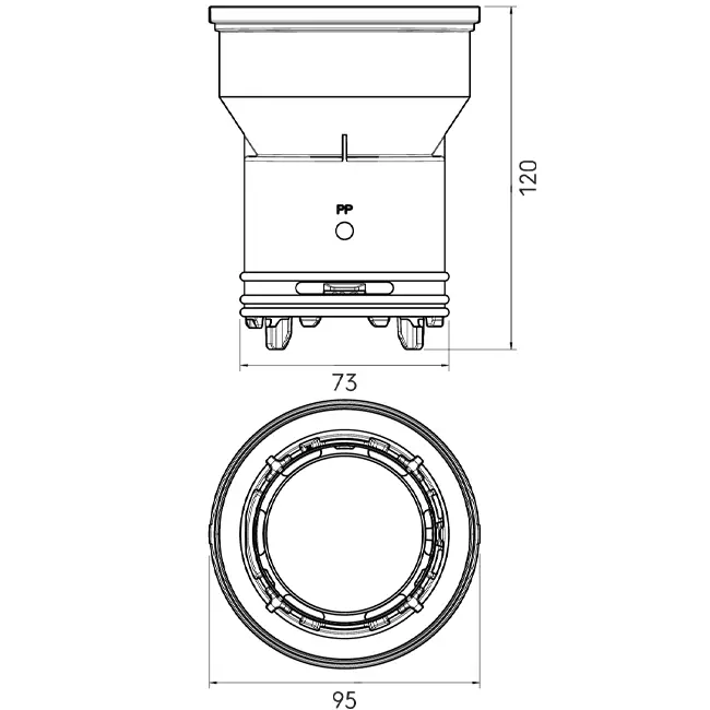 Ubbink Air Excellent Connettore 23C per cassetta di distribuzione aria DBOX 125/500