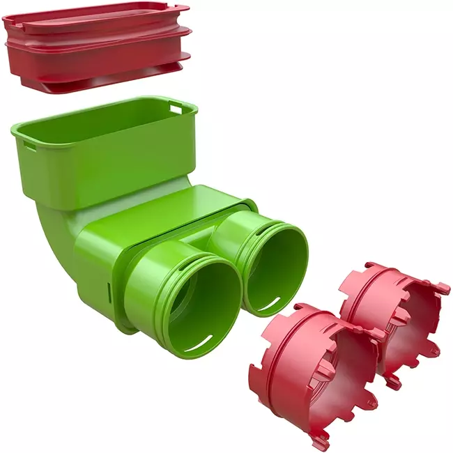 Ubbink Air Excellent 2x 23C - 55SC curva 90° riduttore - verticale