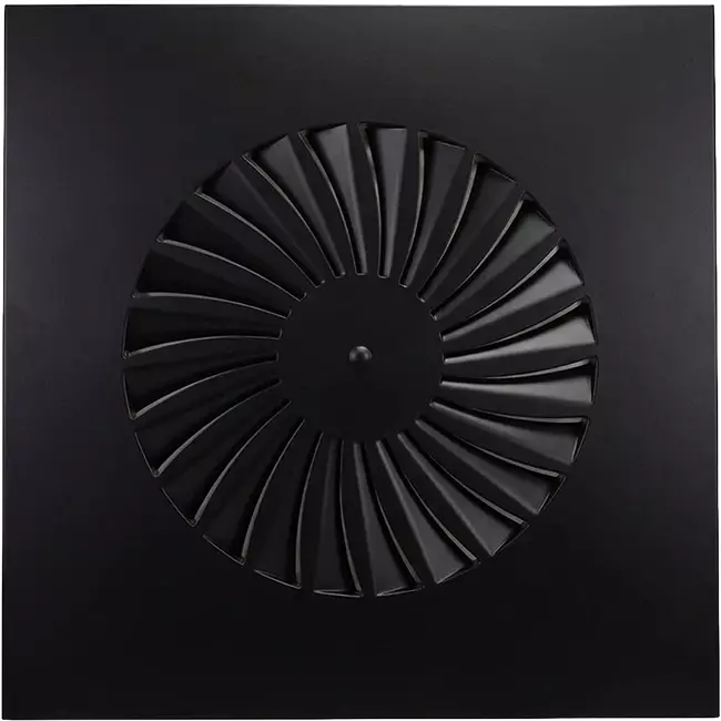 Diffusore a vortice a lame fisse 600mm quadrato - SWS 600 RAL 9005 30% lucido
