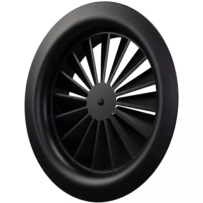 Diffusore a vortice rotondo 125 mm vite centrale - SWR125 RAL9005 30% lucido