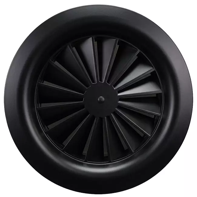 Diffusore a vortice rotondo 125 mm vite centrale - SWR125 RAL9005 30% lucido