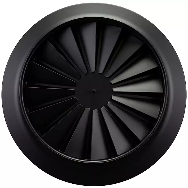 Diffusore a vortice rotondo 125 mm vite centrale - SWR125 RAL9005 30% lucido