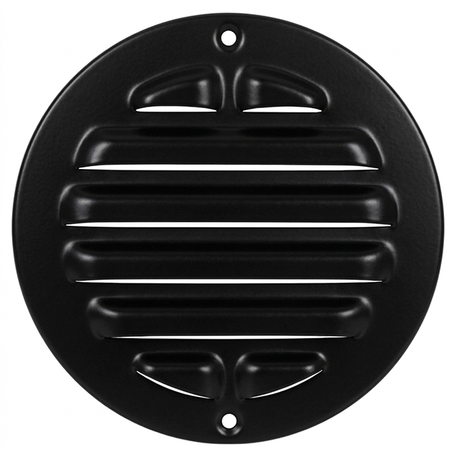 Griglia esterna circolare 200 mm in alluminio - RAL9005 30% lucido