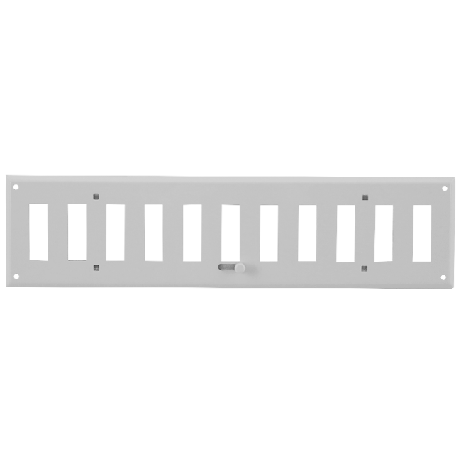 Griglia a muro regolabile 500x100 mm in metallo - RAL 9016