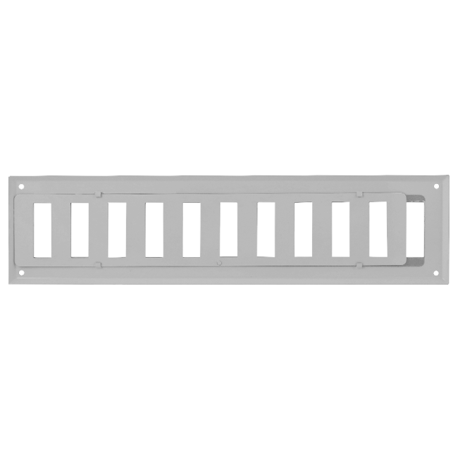 Griglia a muro regolabile 500x100 mm in metallo - RAL 9016