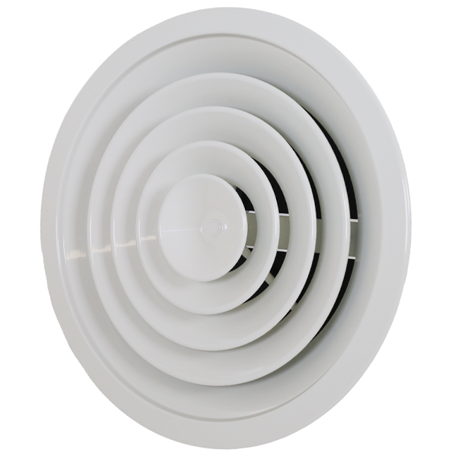 Diffusore a soffitto rotondo con motivo fisso Ø 350 mm - RAL9010