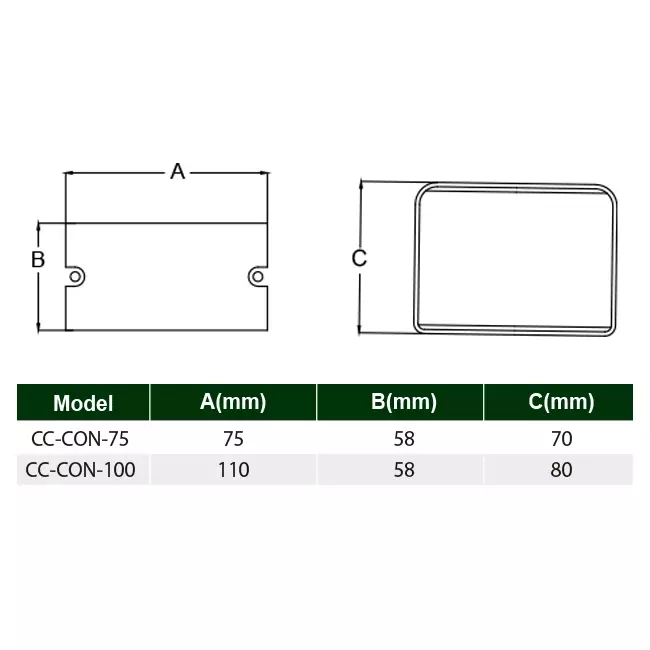 Raccordo ClimaConnect per canale di montaggio 100 mm - RAL 9010