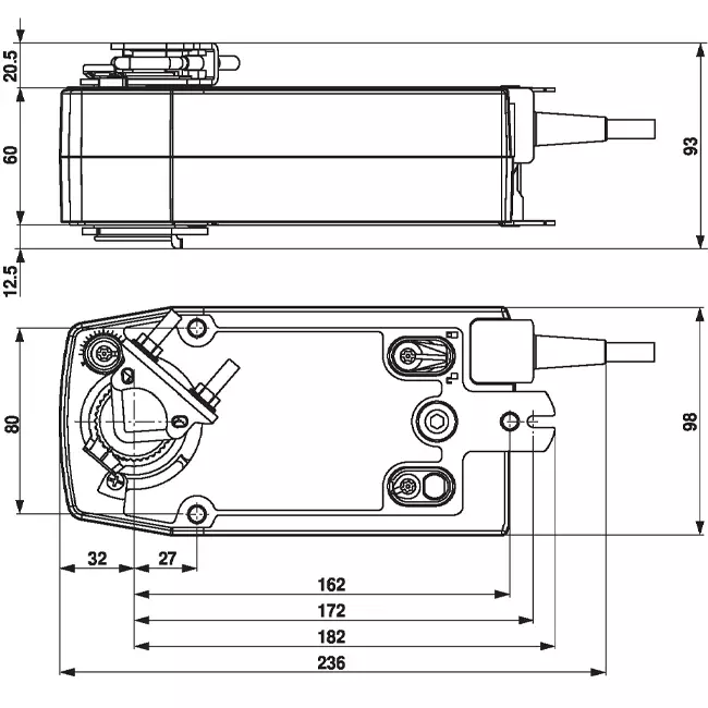 Attuatore per valvole modulanti Belimo con ritorno a molla 24V - 2-10V - 10 Nm - NF24A-SR