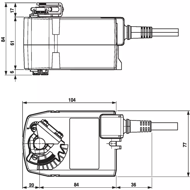 Attuatore rotativo Belimo con ritorno a molla 24V - apertura/chiusura - 2,5 Nm - TF24