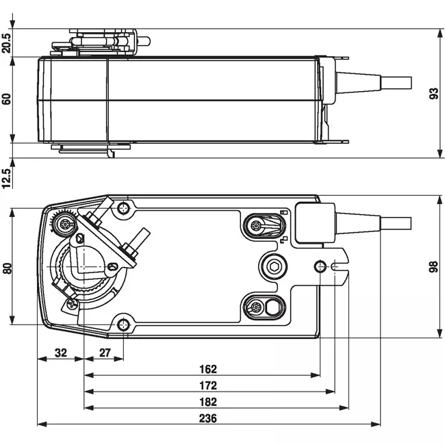 Attuatore per valvole rotanti Belimo con ritorno a molla 24-240V - 20 Nm - SFA