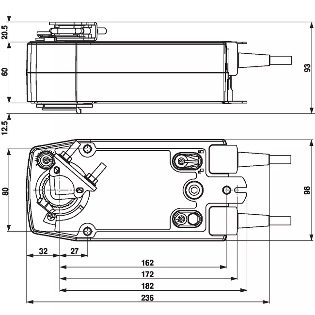 Attuatore rotativo Belimo con ritorno a molla 24V - apertura/chiusura - 20 Nm - SF24A-S2