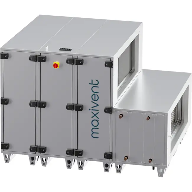 Unità di trattamento aria Maxivent WTW con ruota termica da 7600 m³/h, con batteria ad acqua calda e batteria ad acqua fredda, disposizione orizzontale a sinistra - RHE 7600 H WKJL T 02