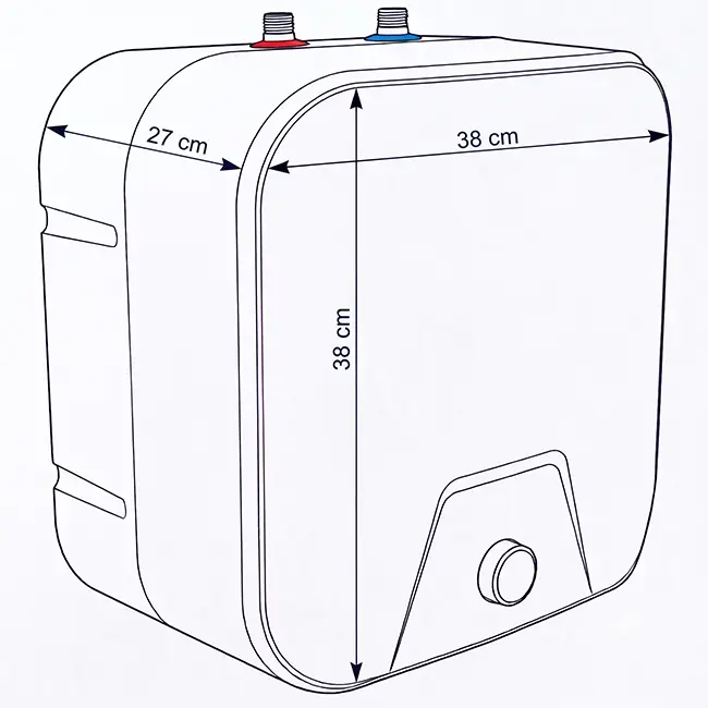 Scaldabagno elettrico da cucina Kizura Close-in da 10 L