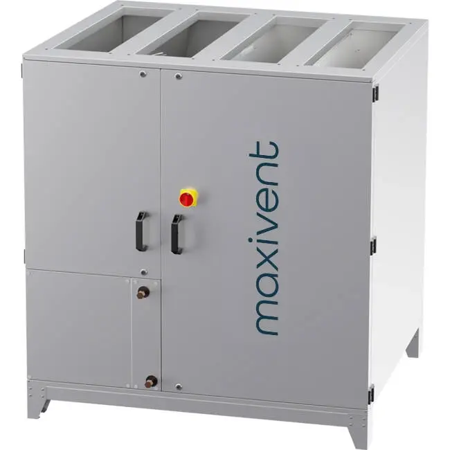 Unità di trattamento aria Maxivent WTW con ruota termica da 2800 m³/h e batteria ad acqua calda, montaggio verticale a sinistra  - RHE 2800 V WOJL