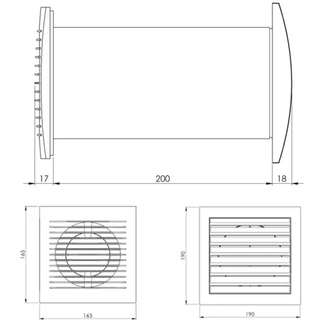 Aspiratore Ø 128 mm Bianco con termostato - SPKT125