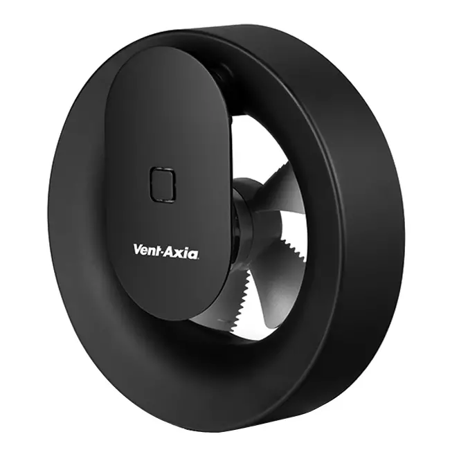 Ventilatore da bagno Svara con timer, sensore di umidità e sensore di luce, 100-125 mm (controllabile tramite app) NERO