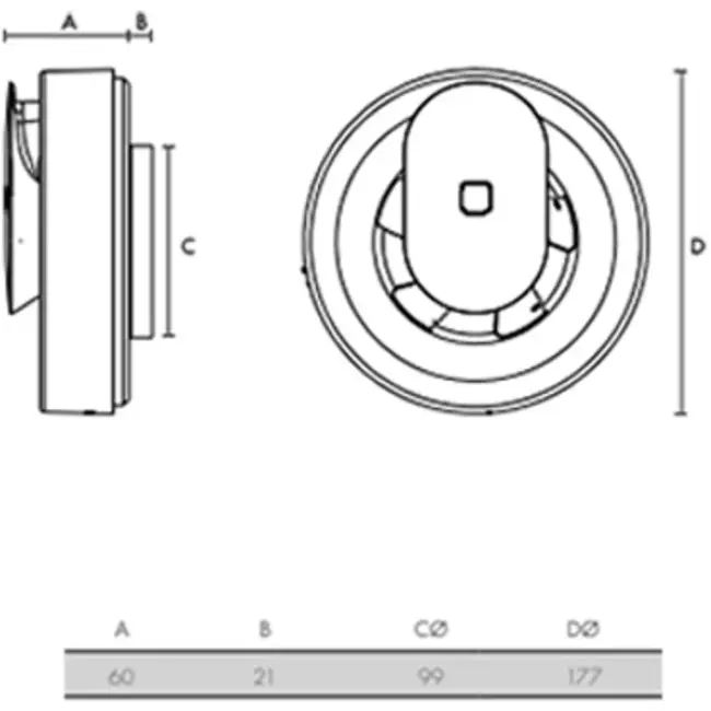 Ventilatore da bagno Svara con timer, sensore di umidità e sensore di luce, 100-125 mm (controllabile tramite app) NERO