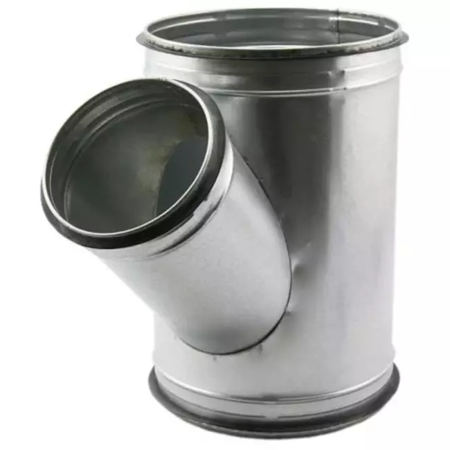 Raccordo a T Ø 125 mm - Ø 100 mm per tubo spiro (45°)