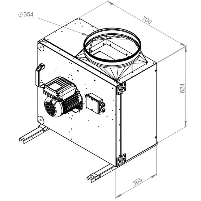 Aspiratore a cassetta Ruck MPS con motore EC 5400 m³/h diametro 354 - MPS 355 EC 30