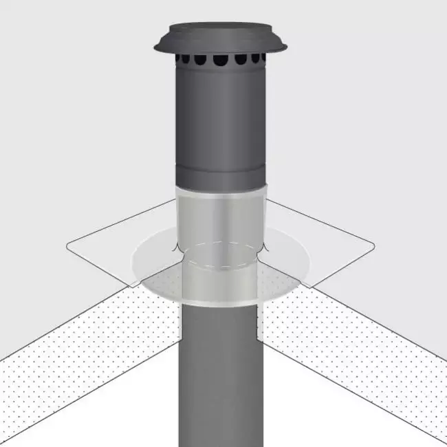 Terminale a tetto per ventilazione meccanica con recupero di calore HR isolato Thermoduct da 125mm