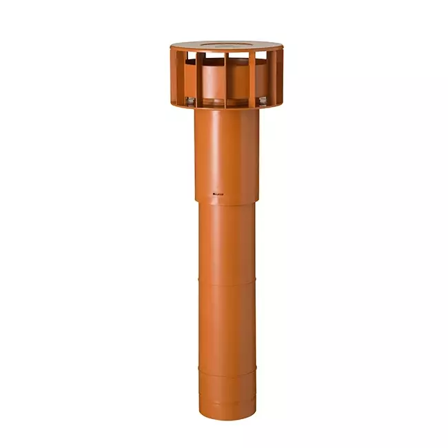 Terminale a tetto Ubbink Multivent Ø 131 mm terracotta 270 m³/h - lunghezza 750 mm