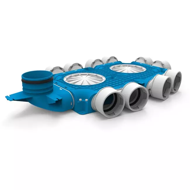 Vent-Axia Uniflexplus ripartitore composito 10x Ø90 mm con manicotto verticale Ø125 mm