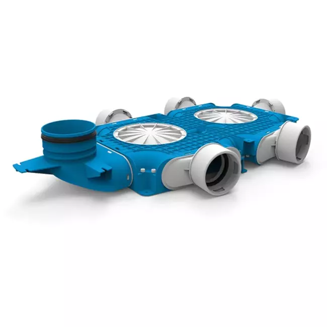 Vent-Axia Uniflexplus ripartitore composito 5x Ø90 mm con manicotto verticale Ø125 mm
