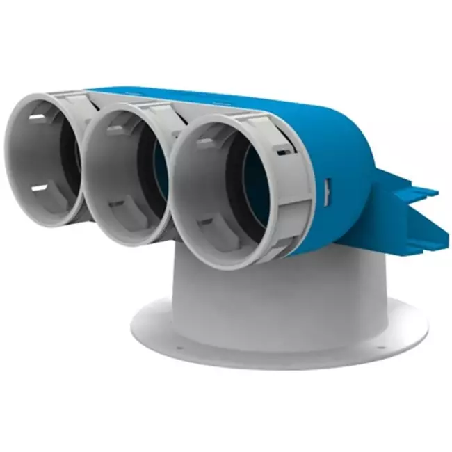 Vent-Axia Uniflexplus collettore della valvola di ventilazione 3 x Ø69 mm con manicotto Ø125 mm