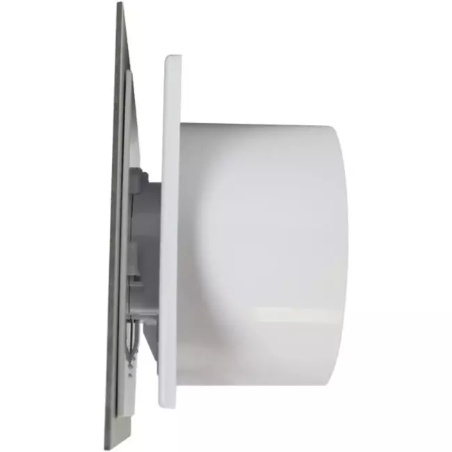 Air Roxy aspiratore per il bagno con diametro di collegamento 125 mm con interruttore a corda e spina - pannello frontale di alluminio dorato