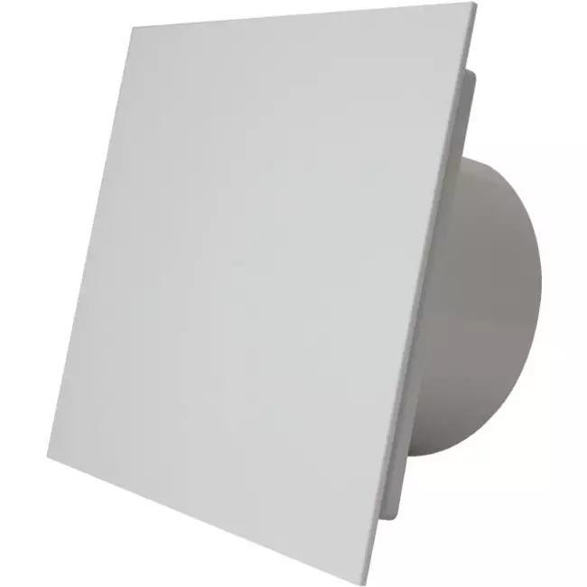 Aspiratore per il bagno Ø 100 mm - pannello frontale di plastica bianca lucida