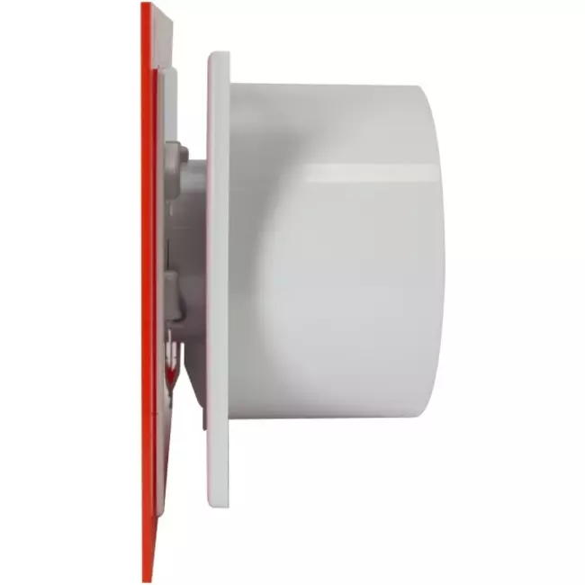 Air Roxy aspiratore per il bagno con diametro di collegamento 125 mm con interruttore a corda e spina - pannello frontale di plastica rossa