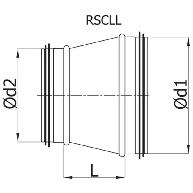 Riduttore da Ø 315 mm - Ø 200 mm per tubo spiro