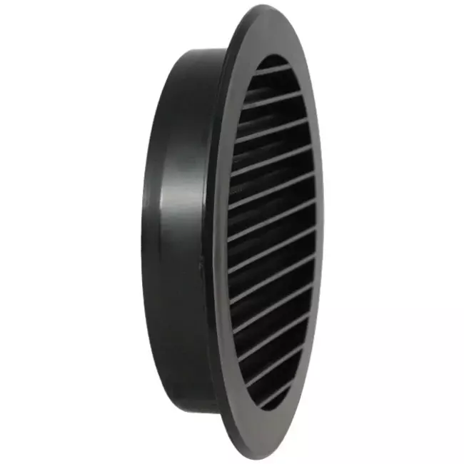 Griglia con alette diametro 125 mm nera - VR125M