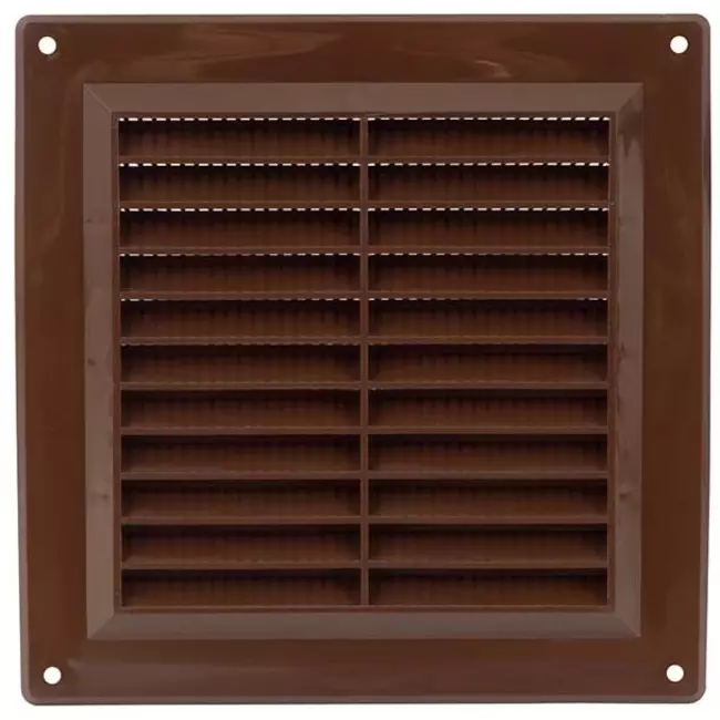 Griglia di aerazione quadrata con grata 150x150 mm marrone - VR1550B
