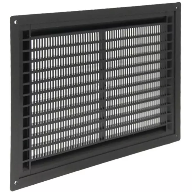 Griglia di aerazione rettangolare con grata 250x170 nera - VR2517M