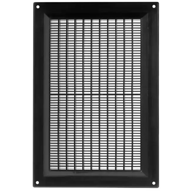Griglia di aerazione rettangolare con grata 250x170 nera - VR2517M