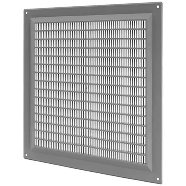 Griglia di aerazione quadrata con grata 250x250 mm grigia