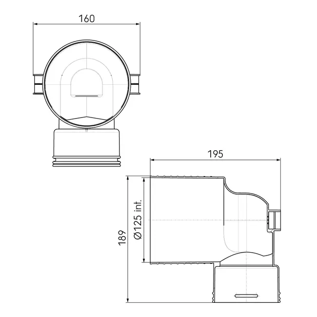 Ubbink Air Excellent 48C adattatore per valvola 125 1x90°