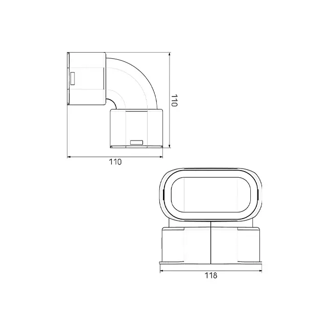 Ubbink Air Excellent 35SC kit curva verticale