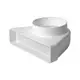 Curva rettangolare verticale in plastica 90° Ø 100 mm - 220X55 mm KLD25-100