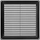 Griglia di aerazione quadrata con grata 250x250 mm nera - VR2525M