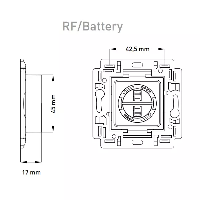 Interruttore di comando Duco RF/BAT nero