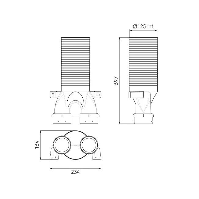 Ubbink Air Excellent 34C adattatore per valvola 125 2x180°